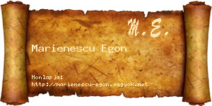Marienescu Egon névjegykártya